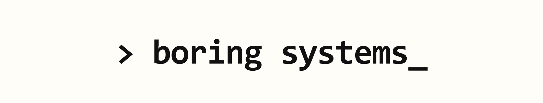 Boring Systems wordmark